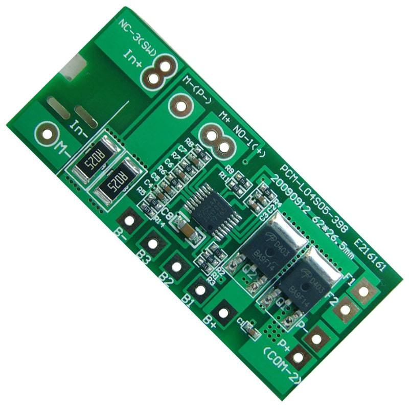 4S 5A PCM BMS para 14.4v14.8v 26650/32650/32700 Li-Ion / Litio / Li-Polymer 12V 12.8V LiFePO4 Tamaño de la batería L62 * W26.5 * T4MM (PCM-L04S05-398)