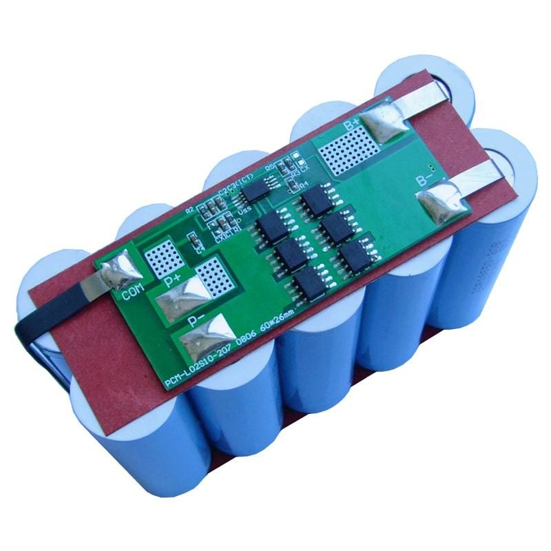 2s 18A PCM BMS para 7.2V 7.4V Li-ion/Litio/ Li-Polymer 6V 6.4V LiFePO4 Tamaño del paquete de baterías L60*W26*T2.5mm (PCM-L02S20-C04)