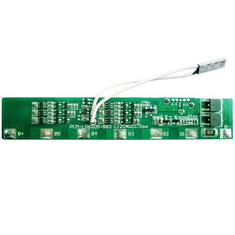 6S 5A PCM BMS para 21.6V 22.2V Li-Ion / Litio / Li-Polymer 18V 19.2V LiFePO4 Battery Pack Tama&ntilde;o L120 * W21.5 * T10mm (PCM-L06S05-B83)