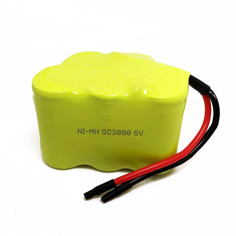 Paquete de batería recargable 6V 3000mAh SC Ni-MH con conector y alambre