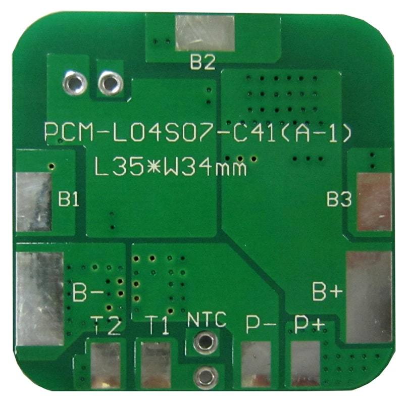 4S 7A PCM BMS para 14.4V 14.8V Li-Ion / Litio / Li-Polymer 12V 12.8V LiFePO4 Battery Pack Tamaño L35 * W34 * T3MM (PCM-L04S07-C41)