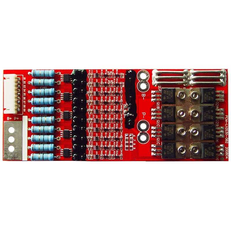 10S 16A PCM BMS para 36V 37V LI-ION / Litio / Li-Polymer 30V 32V LiFePO4 Batería Tamaño L145 * W59 * T9MM (PCM-L10S30-062)