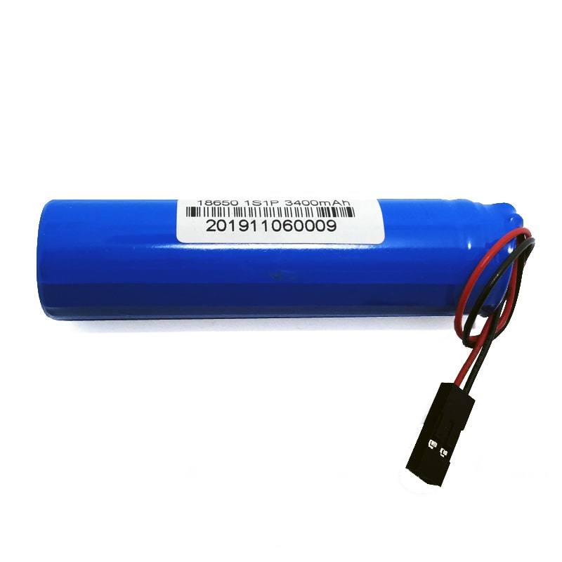 3.6V 3.7V 18650 3400mAh Paquete de batería de litio recargable de litio recargable con PCM y conector