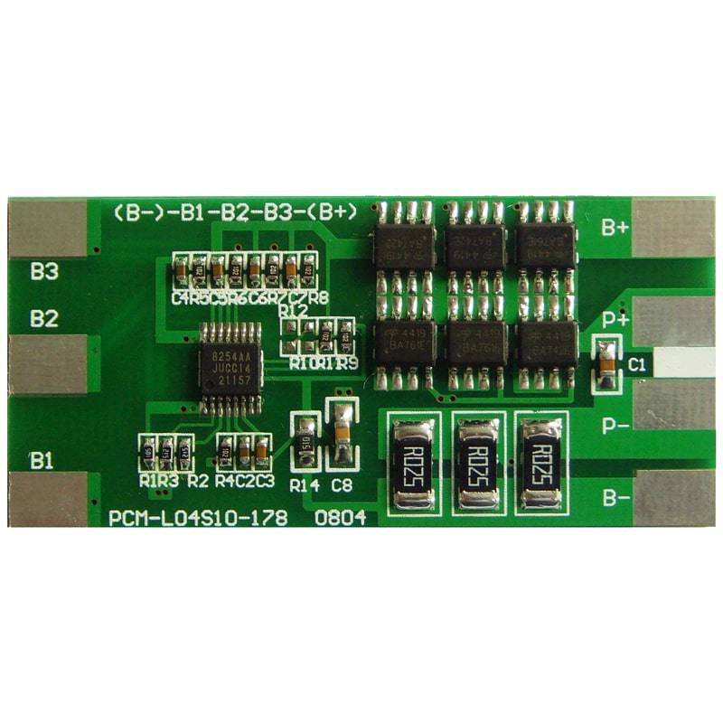 3S ~ 4S 10A PCM BMS para 14.4V 14.8V Li-Ion / Litio / Li-Polymer 12V 12.8V LiFePO4 Battery Pack Tama&ntilde;o L60 * W25 * T3.5mm (PCM-L04S10-178)