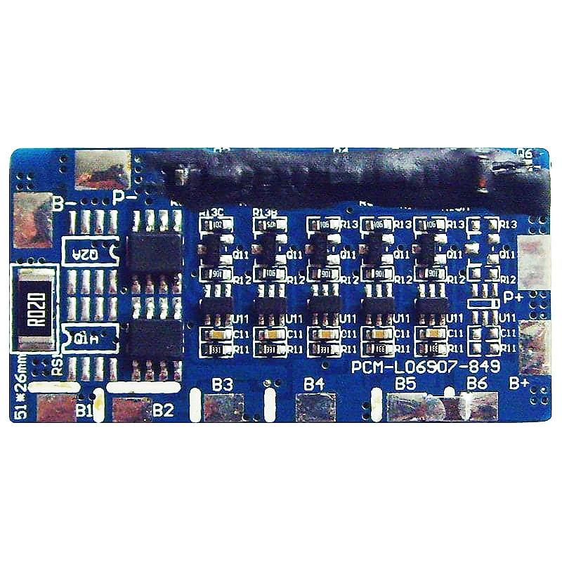 6S 6A PCM BMS para 21.6V 22.2V Li-Ion / Litio / Li-Polymer 18V 19.2V LiFePO4 Battery Pack Tama&ntilde;o L51 * W26 * T4MM (PCM-L06S07-849)