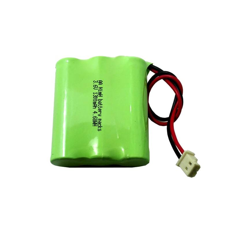 Paquete de baterías recargables de 3.6V 1300mAh AA NI-MH con conector y alambre