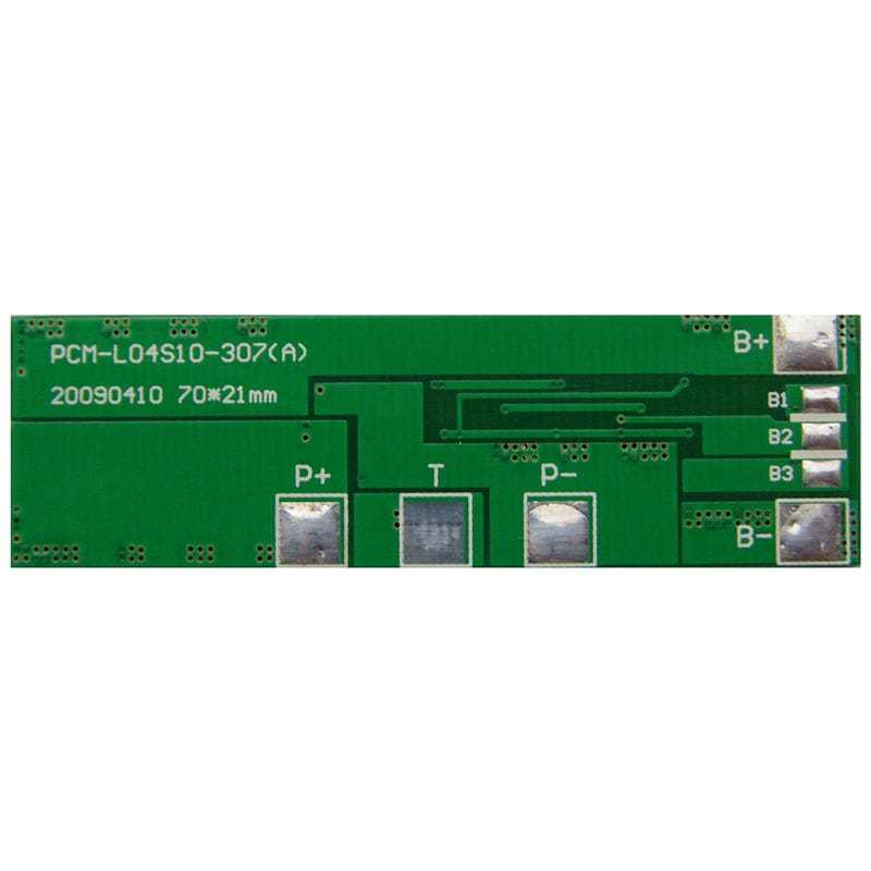 4S 10A PCM BMS para 14.4V 14.8V Li-Ion / Litio / Li-Polymer 12V 12.8V LiFePO4 Battery Pack Tamaño L70 * W21 * T5MM (PCM-L04S10-307)