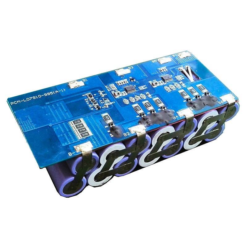 7S 8A PCM BMS para 24V 25.2V 25.9V Li-Ion / Litio / Li-Polymer 21V 22.4V LiFePO4 Tama&ntilde;o de la bater&iacute;a L146 * W64 * T4MM PCM-L07S10-995 (A-1)