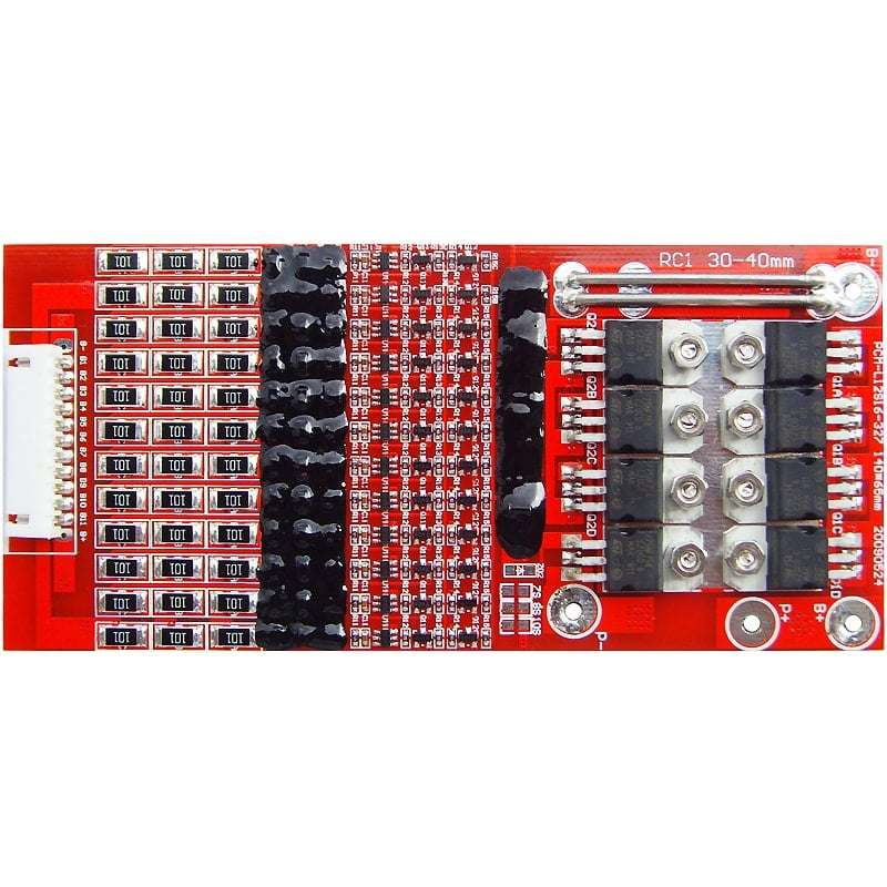 10S ~ 12S 16A PCM BMS para 42V 44.4V Li-Ion / Litio / Li-Polymer 36V 38.4V LiFePO4 Battery Pack Tamaño L140 * W65 * T9MM (PCM-L12S16-327)