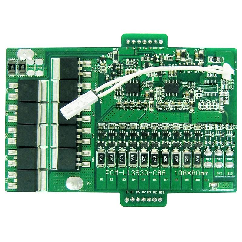 10S / 13S 30A PCM BMS para 48V 48.1V Li-Ion / Litio / Li-Polymer 41.6V 42V LiFePO4 Battery Pack Tamaño L108 * W80 * T8MM (PCM-L13S30-C88)