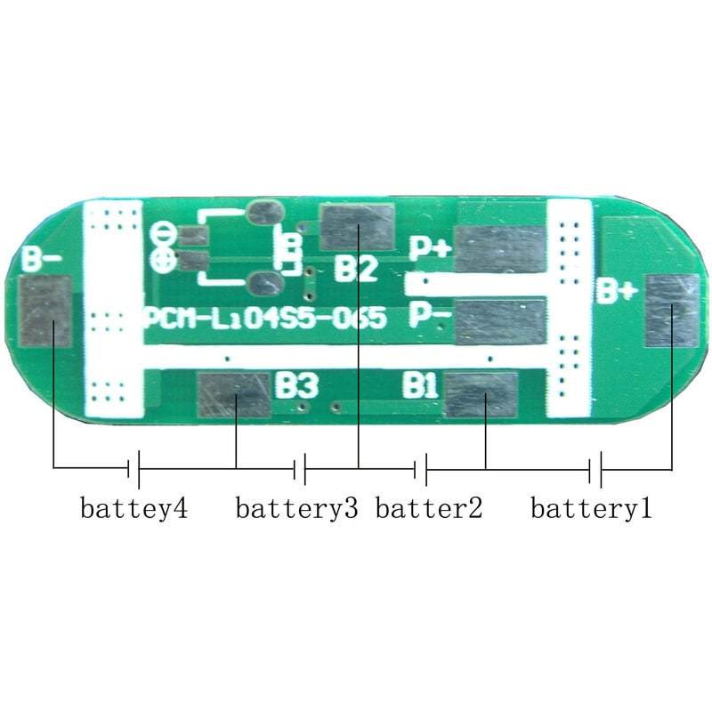 3S ~ 4S 4A PCM BMS para 14.8V Li-ion / Litio / Li-Polymer 12V LiFePO4 Battery Pack Tama&ntilde;o L41 * W13 * T3.5mm (PCM-LI04S5-065)